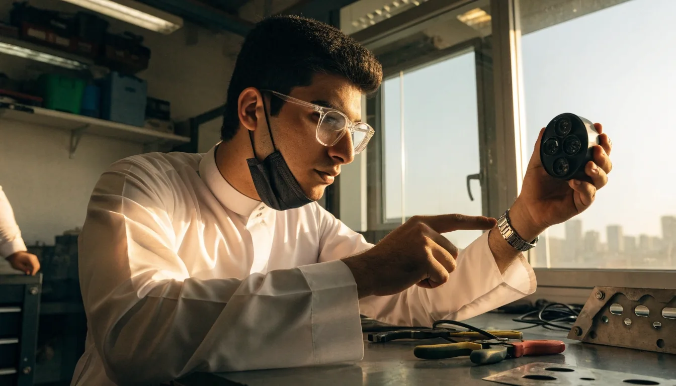 كاميرا داش كام مثبتة على الزجاج الأمامي لسيارة في ضوء الظهيرة